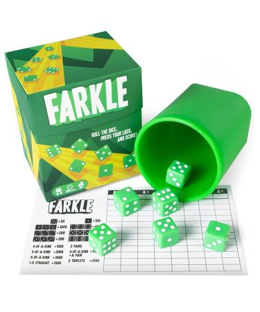 Brybelly Farkle: The Family Dice Game | Fun Dice Game for Game Nights | 1 Cup & Dice | 1 Player Game Only 1 Pack