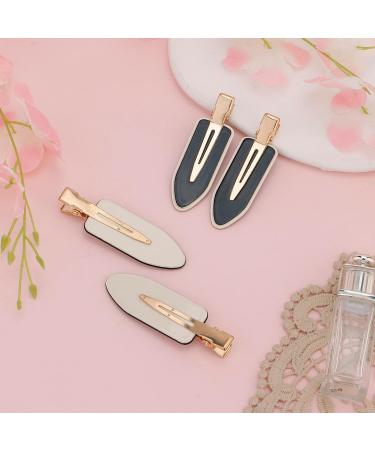 AMCAMI 4 PCS No Crease Hair Clips - Classic Black & White Alligator Barrettes for Styling with No Bend Feature | Ideal for Hairdressing, Bangs, Waves, Makeup Application - Buy Online on GoSupps.com