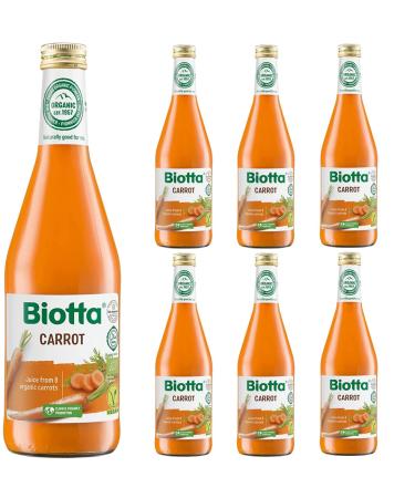 Biotta Organic Carrot Juice| Organic | Rich in Vitamin A which Contributes to the Maintenance of Normal Vision | Source of other Plant-based Nutrients | Not from Concentrate | 500ml - Pack of 6