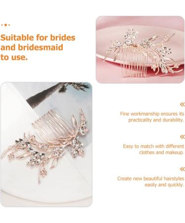 Ipetboom Bridal Comb Rhinestones Wedding Headpiece Flowers Decoration Hair Fork Clip Side Combs Vintage Wedding Ceremony Decorations Pearl Hair Retro Decor Branch The Photo Bride Zinc Alloy - Buy Online on GoSupps.com