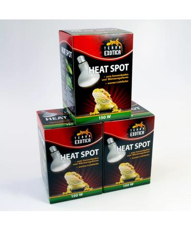 Terra Exotica Heat Spot 150 Watt -3 Packing heat radiator for reptiles - 25W 40W 60W 75W 100W 150W - Terrarium heat spotters - terrarium lighting - heat lamp (3 150 watts) 150 watt