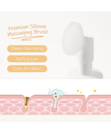 Vitamin C Hydrating Foaming Facial Cleanser - Gentle Acne-Prone Skin Wash with Silicone Brush - Vegan Daily Cleanser for Men & Women - 4.2oz - Buy Online on GoSupps.com