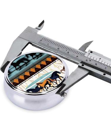 Portable Horse Stripes Pattern Round Pill Box - 3 Compartment Organizer for Travel | International Shipping Available - Buy Online on GoSupps.com