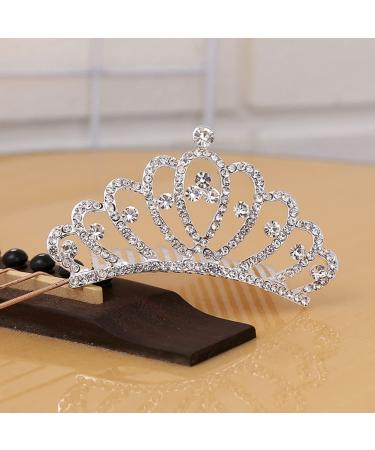 Crystal Rhinestone Crown Tiara for Girls - Princess Headband Comb for Wedding, Prom & Parties - Buy Online on GoSupps.com