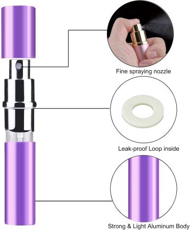 Zingo Travel Perfume Atomizer Set - 3x10ml Refillable Mini Spray Bottles (Pink Silver Purple) with Funnel & Pipette - Ideal for On-the-Go Fragrance - Buy Online on GoSupps.com