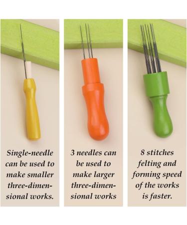 122 Pcs Needle Felting Kit with 3 Sizes Needles, Wood Handles, and Wool Cushion - Complete Set for Basic Felting - Buy Online on GoSupps.com