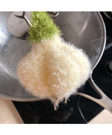 Acrylic Dish Towel 4pcs Anti-Grease Garlic Shape Dish Cloth Non-Scratch Dish Scrubber Kitchen Cleaning Wiping Rag - Buy Online on GoSupps.com