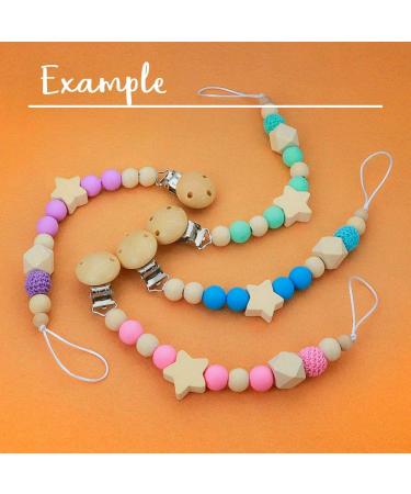Artestar Wooden Pacifier Clip Set - 16 Piece Baby Pacifier Chain Accessories | Safe & Stylish Clips for Children - Buy Online on GoSupps.com
