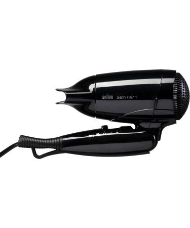 Buy Braun Satin Hair 1 Style&Go Hair Dryer HD130 - Foldable Travel Hair Dryer with Styling Nozzle Black - Fast International Shipping - Buy Online on GoSupps.com