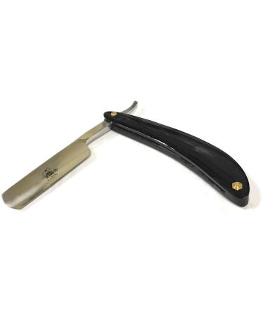 G.B.S Black horn Shave Ready Carbon Steel Straight Razor Half Hollow Manual Well Balanced Effortless Glide