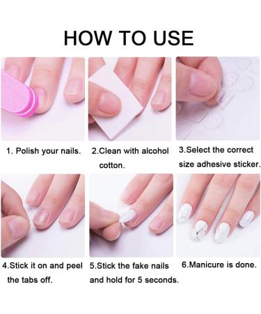 Kalolary Double-Sided Nail Glue Stickers - 20 Sheets (480 Pieces) Flexible Adhesive Tabs for Perfect Manicures - Clear Nail Glue Gel Tape for Fake Nails - Buy Online on GoSupps.com