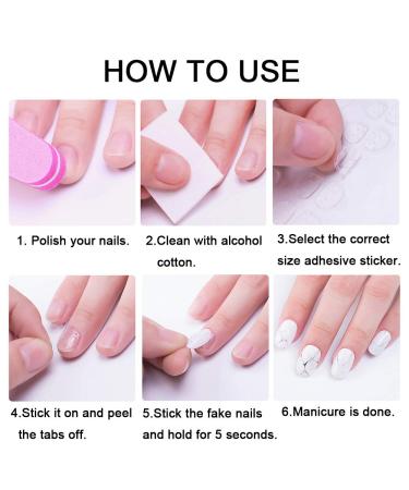 240-Pc Double-Sided Nail Glue Stickers - Flexible Adhesive Tabs for Fake Nails | Kalolary - Buy Online on GoSupps.com