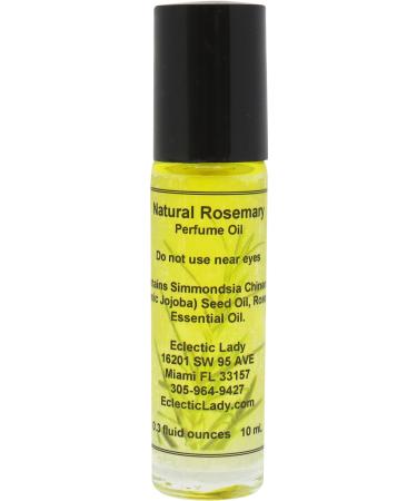 All Natural Rosemary Perfume Oil 0.3 Oz Portable Roll-On Fragrance with Long-Lasting Scent Delightful Essential Oils and Jojoba Oil For Daily Use