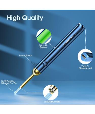 Touchbeauty WiFi Ear Wax Removal Otoscope - 1080p Waterproof Camera for Kids & Pets | 360 Wide-Angle - Buy Online on GoSupps.com