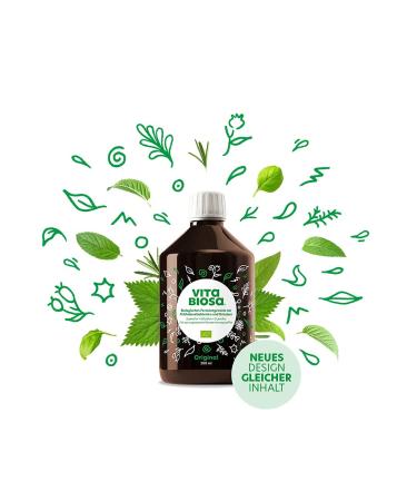 Vita biosa original 500 ml in organic quality - ferment drink with lactic acid bacteria from 19 herbs - microorganisms for a good gut feeling - ingredients from controlled organic cultivation (KBA) 500 ml (1 Pack) - Buy Online on GoSupps.com