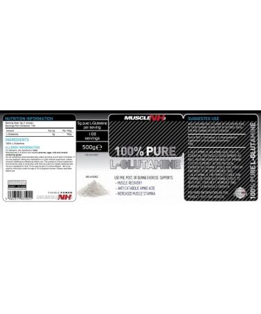 Muscle NH2 L-Glutamine Powder - 500g | 100 Servings | Supports Muscle Strength, Recovery, and Immune System Boost | Unflavoured - Buy Online on GoSupps.com