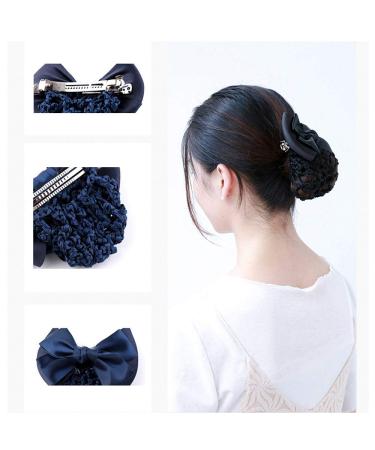 MOTZU 9-Piece Bowknot Hair Clip Set in Red | Women's Snood Net Barrette Bun Cover with Lace Bow Detail - Buy Online on GoSupps.com