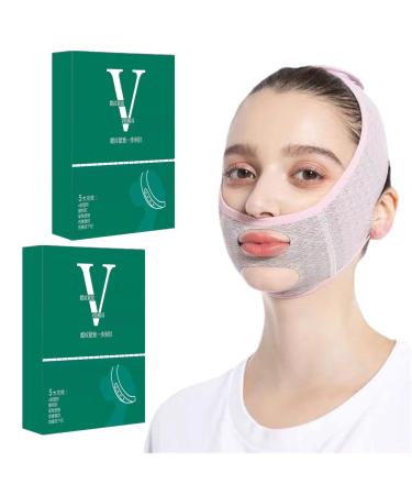 WOSLXM Beauty Face Sculpting Sleep Mask V Line lifting Mask Facial Slimming Strap Reusable V Line Shaping Face Masks Double Chin Reducer Chin Up Mask Face Lifting Belt For Women (2Pcs)