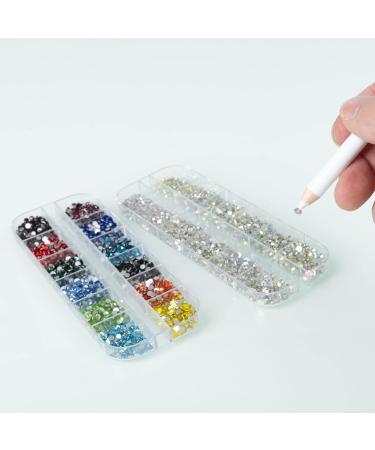 5280 Pcs Nail Art Rhinestones Set with Picker Pencil and Tweezer - Multicolor AB Color and Clear Rhinestone Kits for Nail Art, Face Make-up, and DIY Crafts - Buy Online on GoSupps.com