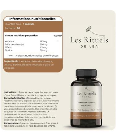  Les Rituels de L a Rapid hair growth - powerful and effective supplement - 60 capsules - Buy Online on GoSupps.com