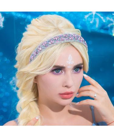 Flayem Rhinestone Headband Glitter Sparkly Crystal Hair Hoop Gorgeous Padded Wide Hair band Jewelry Accessories Prom Banquet Headwear for Women and Girls (Pink) - Buy Online on GoSupps.com