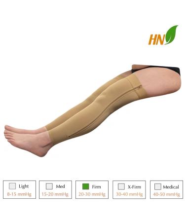 Buy Footless Thigh High 20-30 mmHg Compression Stockings with Zipper - Wide Leg Beige 5X-Large - Ideal for Comfort & Support - Buy Online on GoSupps.com