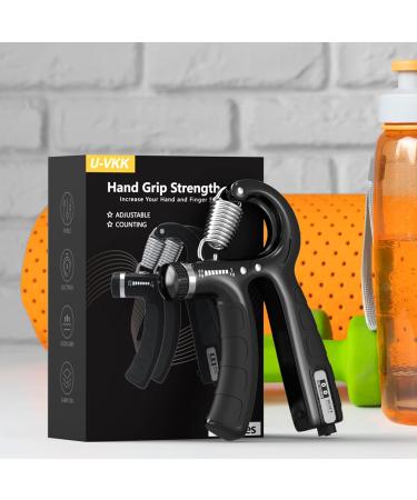 Adjustable Hand Trainer Set - 2 Forearm Grip Strength Trainers (5-60 kg) for Athletes & Recovery - Non-Slip Handle - Black - Buy Online on GoSupps.com