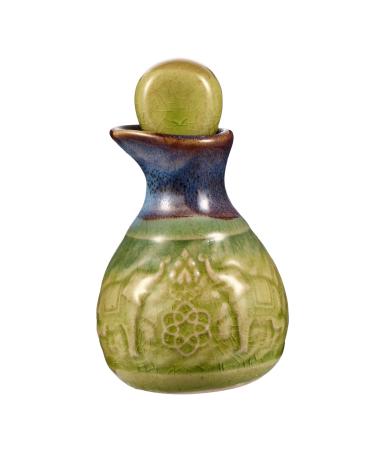 PRETYZOOM Japanese Decor 1 Set Aromatherapy Bottle Olive Oil Pot Dispenser Leg Mounting Plates Angled Diffuser Dispenser Bottle Retro Decor Cruets Dispenser Perfume Ceramics Liquid Bottle 9.5X5.5cm Green