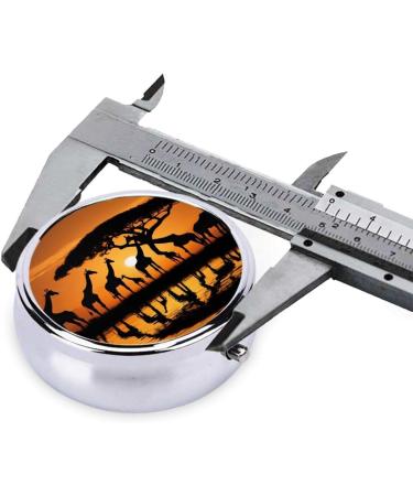 Shop Africa Giraffe Majestic Tree Mini Round Pill Box - 3 Compartment Travel Medicine Organizer | Portable Pill Case for Home & Office - Buy Online on GoSupps.com