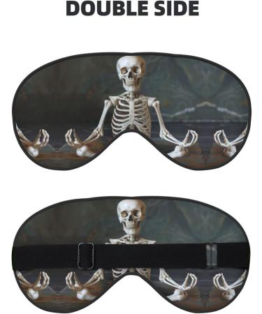 Skeletons Yoga Print Double-Sided Eye Mask Soft and Light Blocking for Enhancing Sleep Quality - Buy Online on GoSupps.com
