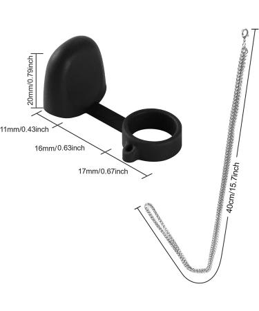 SOUTHJIELING 80cm Anti-Lost Metal Necklace | Yueke Relax Non-Slip Square Bead | Stainless Steel Chain - Black | International Shipping - Buy Online on GoSupps.com