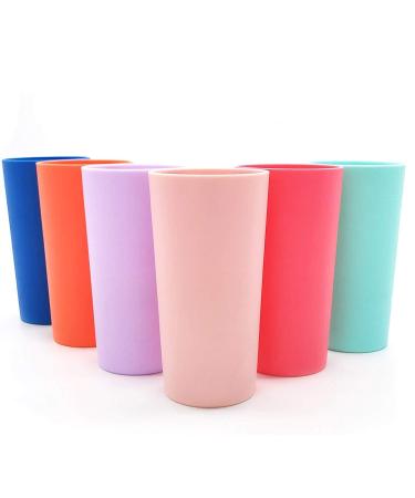 Unbreakable 26-ounce Plastic Tumbler Drinking Glasses, Set of 12 Multicolor - Dishwasher safe, BPA Free