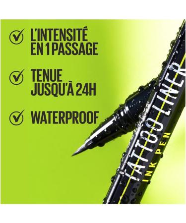 Maybelline New York - Ultra-Pigmented Waterproof Felt-Tip Eyeliner - Precision Tip - 24H Hold - Tattoo Liner Ink Pen - 880 Jet Black (Black) - Buy Online on GoSupps.com