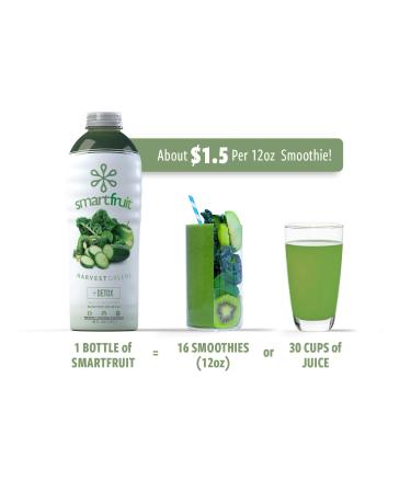 Smartfruit Harvest Greens + Detox Smoothie Mix - 100% Real Fruit Pure, Non-GMO, Vegan - 48 Fl. Oz Family Size (2 Pack) - Buy Online on GoSupps.com