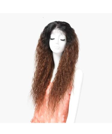 SHIYID Synthetic Lace Front Wig - Brown Afro Kinky Curly Wig for Black Women | International Shipping - Buy Online on GoSupps.com