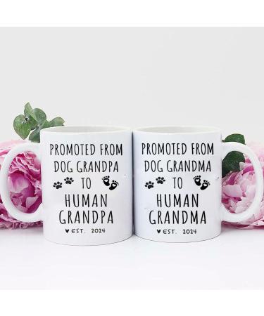 Promoted from Dog Grandparents to Human Grandparents 2024 Coffee Mug Pregnancy Announcement New Grandpa and Grandma Gift Baby Announcement Coffee Mugs - Buy Online on GoSupps.com