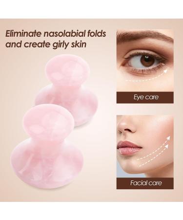 Buy 2-Piece Pink Mushroom Gua Sha Massage Tool Set - Natural Acupressure for Face Neck & Eye Relaxation | Improve Fine Lines - Beauty Spa Essential - Buy Online on GoSupps.com
