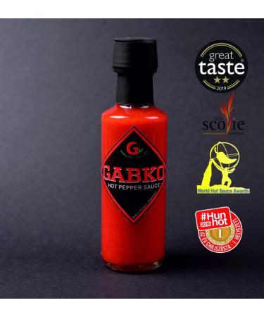 GABKO Hot Sauce (100 ml Red) - Carolina Reaper, Trinidad Scorpion, Moruga, Naga Jolokia - Aged 1 Year - No Extracts - Buy Online on GoSupps.com