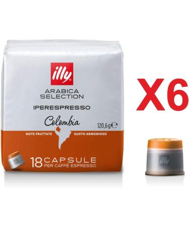 illy ILLY Arabica Selection Colombia 6 packs of 18 capsules (108 capsules) - Buy Online on GoSupps.com