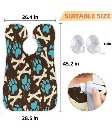 Bone Paw Print Beard Bib - Non-Stick Waterproof Grooming Cape for Men | Hair Catcher & Trimming Apron with Suction Cups | Perfect Gifts for Men - Buy Online on GoSupps.com