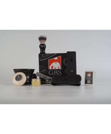 G.B.S Wood Straight Razor Complete Beard Shaving kit Box - Mug Natural Soap Brush Alum Block Strop