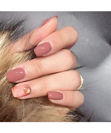 Bohend fashion short false nails shiny acrylic fake nail tips daily use date Sunday party nail tips for women and girls