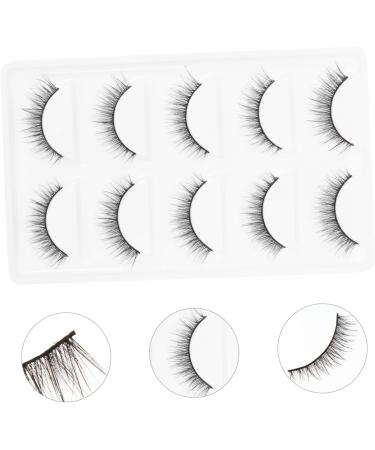 DOITOOL Natural False Eyelashes 5 Pairs Short Eyelash Artificial Fiber Extend Fluffy 6d Natural False Lashes 3.3x1x0.5cm Black - Buy Online on GoSupps.com