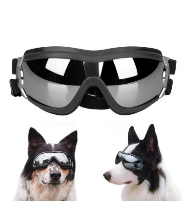CATHERIS Dog Sunglasses Waterproof And Windproof Dog Goggles Anti-UV Sun Protection Dog Glasses Adjustable Elastic Fit For Large Medium And Small Dogs Black