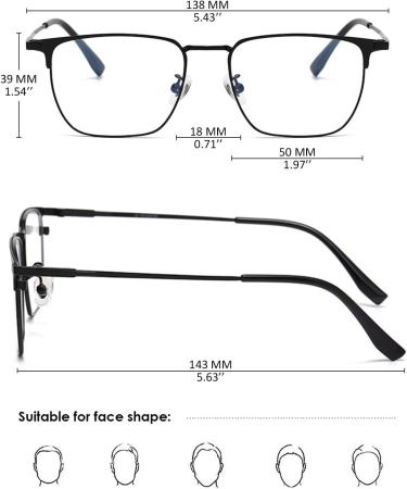 Koosufa Self-Tinting Varifocal Glasses | Photochromic Progressive Multifocus with Blue Light Filter & UV Protection | Men's Reading Aid | Available in Multiple Strengths (1.0 - 4.0) - Buy Online on GoSupps.com