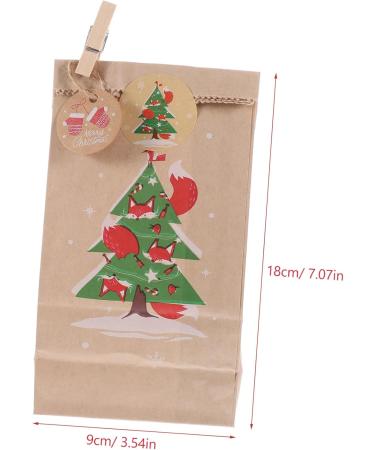 Outanaya 1 Set 24 Christmas Santa Bags Advent Calendar Paper Bags Xmas Bags Rope As Shown 18.00X9.00X1.00CM - Buy Online on GoSupps.com