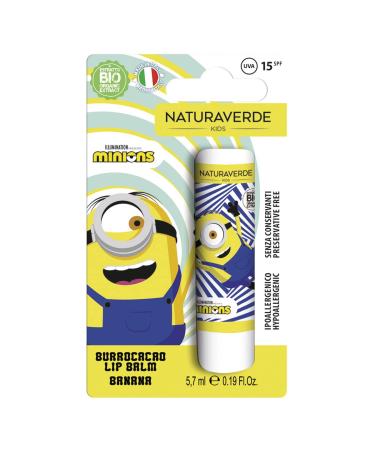 Naturaverde Naturaverde | Kids - Minions - Cocoa Butter Banana Children's Cocoa Butter with Organic Shea Butter with UVA-UVB Filters - SPF 15 Lipstick 5.7 ml