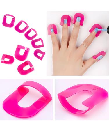 52 Pcs Nail Holder Template Plastic for Painting Nails Spill Prevention Tool Stencil DIY Manicure Auxiliary Tool Nail Art Tool Set
