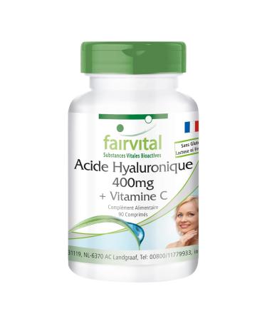 Fairvital | Hyaluronic Acid 400mg + Vitamin C - High Dose - Vegan - 90 Tablets