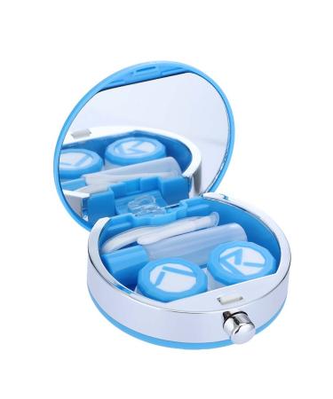 ANGGREK Contact Lens Case Holder Container Portable Soaking Storage Kit with Mirror(Black)